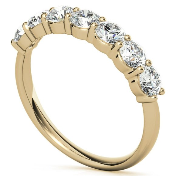 7-Stone Round Moissanite Shared-Prong Ring (3.5mm, 0.15ct) - Picture 13 of 16